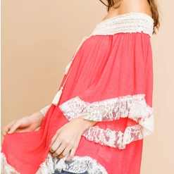 UMGEE Crochet/Bell Sleeve Off The Shoulder Blouse
