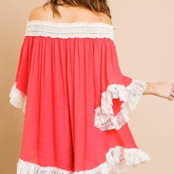 UMGEE Crochet/Bell Sleeve Off The Shoulder Blouse