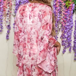 Peach Love Pink Floral Print Kimono 5 Peach Love Pink Floral Print Kimono