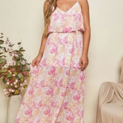 Peach Love Floral Print Maxi Dress New Arrivals