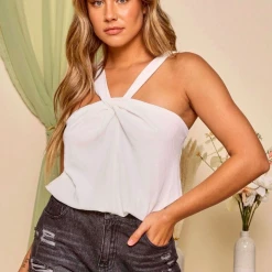 Peach Love White Halter Neck Crop Top New Arrivals 9 Peach Love White Halter Neck Crop Top New Arrivals