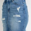 Cest Toi Distressed Mini Skirt Final Sale