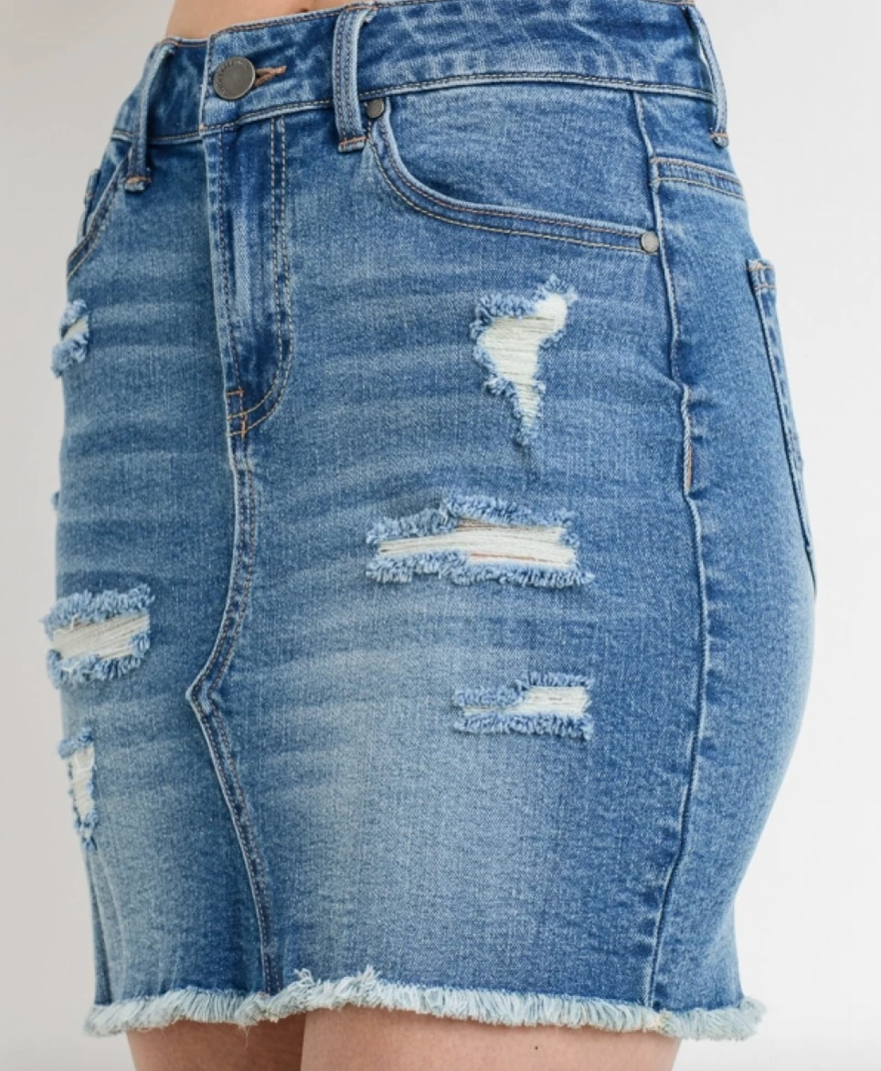 Cest Toi Distressed Mini Skirt Final Sale 1 Cest Toi Distressed Mini Skirt Final Sale