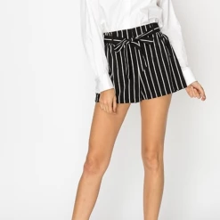 Hyfve Final Sale Black/White Striped Shorts