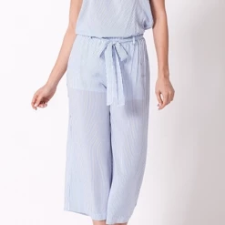 Hyfve Blue/White Striped Strapless Jumpsuit Game Day!