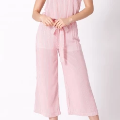 Hyfve Game Day! Red/White Striped Strapeless Jumpsuit