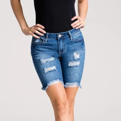 YMI Mid Rise Denim Shorts
