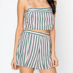 Hyfve Pink/Green/Black Striped 2 Piece Set Final Sale