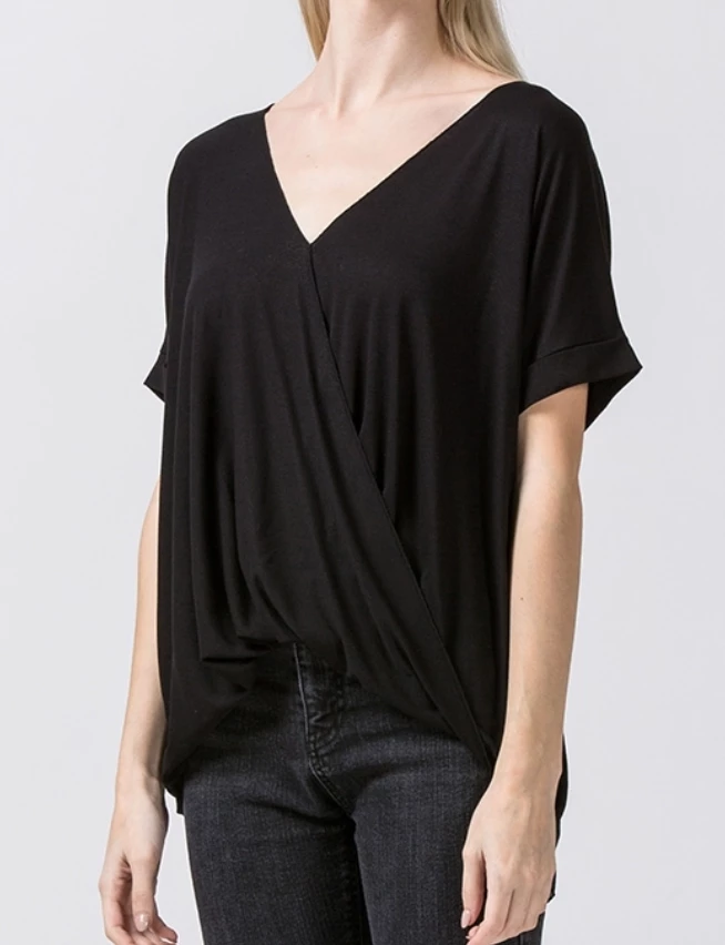 Hyfve Black Surplice Front Top 8 Hyfve Black Surplice Front Top