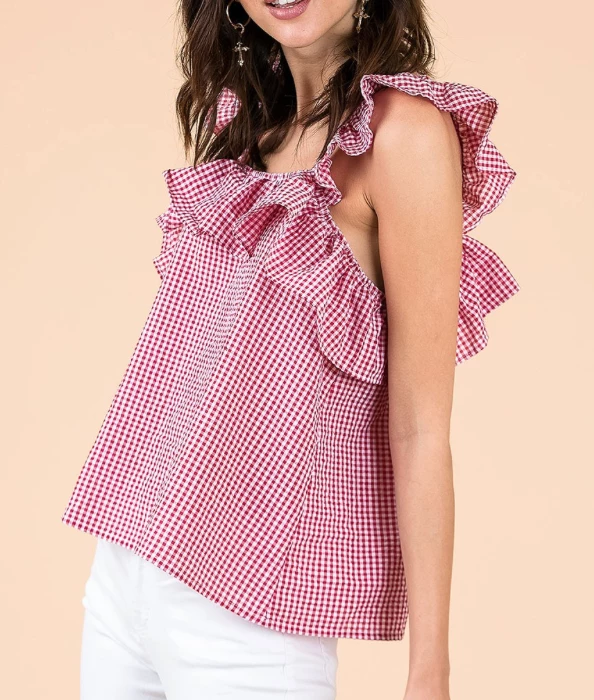 &Merci Game Day! Red Gingham Tank 2 &Merci Game Day! Red Gingham Tank