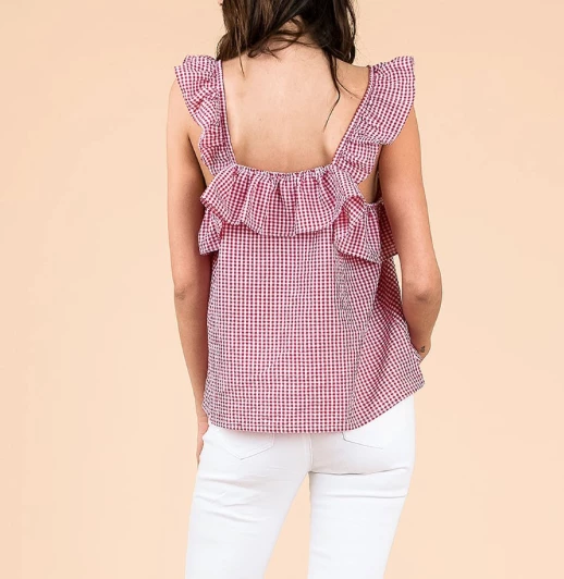 &Merci Game Day! Red Gingham Tank 3 &Merci Game Day! Red Gingham Tank