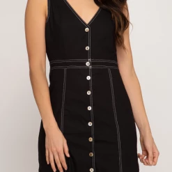 She And Sky Black Button Down Dress Game Day!