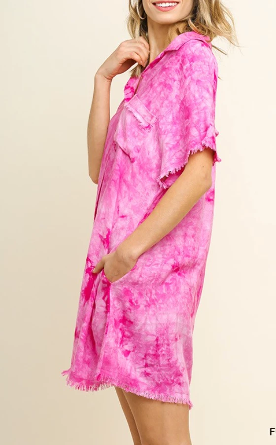 Blu Heaven Fuchsia Tie Dye Dress 10 Blu Heaven Fuchsia Tie Dye Dress