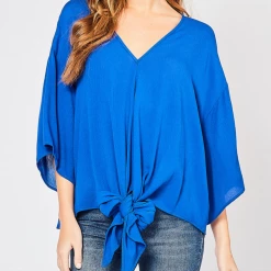 Entro Royal Blue V Neck Top Game Day!