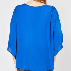 Entro Royal Blue V Neck Top Game Day!