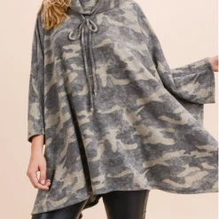 Jodifl Camo Poncho Top Final Sale
