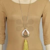 Golden Stella Mustard Tassel Necklace