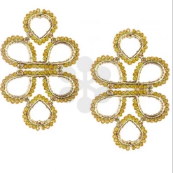 Golden Stella Mustard Infinity Knot Seed Bead Earrings Accessories