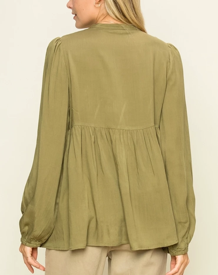 Hyfve Final Sale Pine Babydoll Blouse 2 Hyfve Final Sale Pine Babydoll Blouse