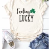 Kissed Apparel Final Sale Cream Feeling Lucky Tee