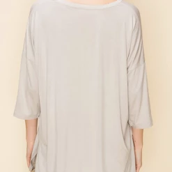 Hyfve Tops Moth Gray V Neck 3/4 Sleeve Top