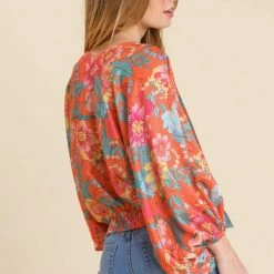 UMGEE Tangerine Floral Top