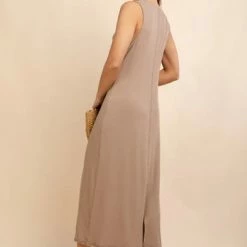 Very J Taupe Midi Dress 5 Very J Taupe Midi Dress