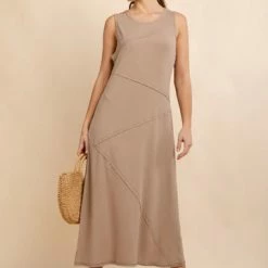 Very J Taupe Midi Dress