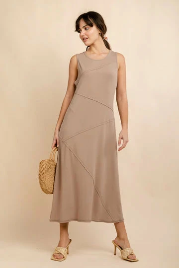 Very J Taupe Midi Dress 2 Very J Taupe Midi Dress