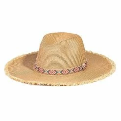Wall To Wall New Arrivals Tan Tribal Pattern Straw Hat