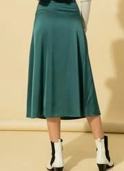 Hyfve Teal Satin Skirt