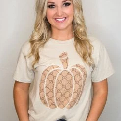 Csny Taupe Pumpkin Tee Tops