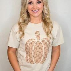 Csny Taupe Pumpkin Tee Tops