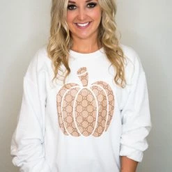 Csny Tops Pumpkin Sweatshirt