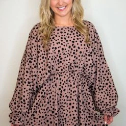UMGEE Mocha Dalmatian Print Dress Dresses