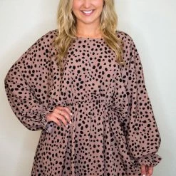 UMGEE Mocha Dalmatian Print Dress Dresses