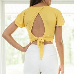 Hyfve Final Sale Mustard Crop Top