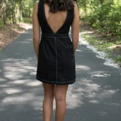 She And Sky Black Button Down Dress Game Day!