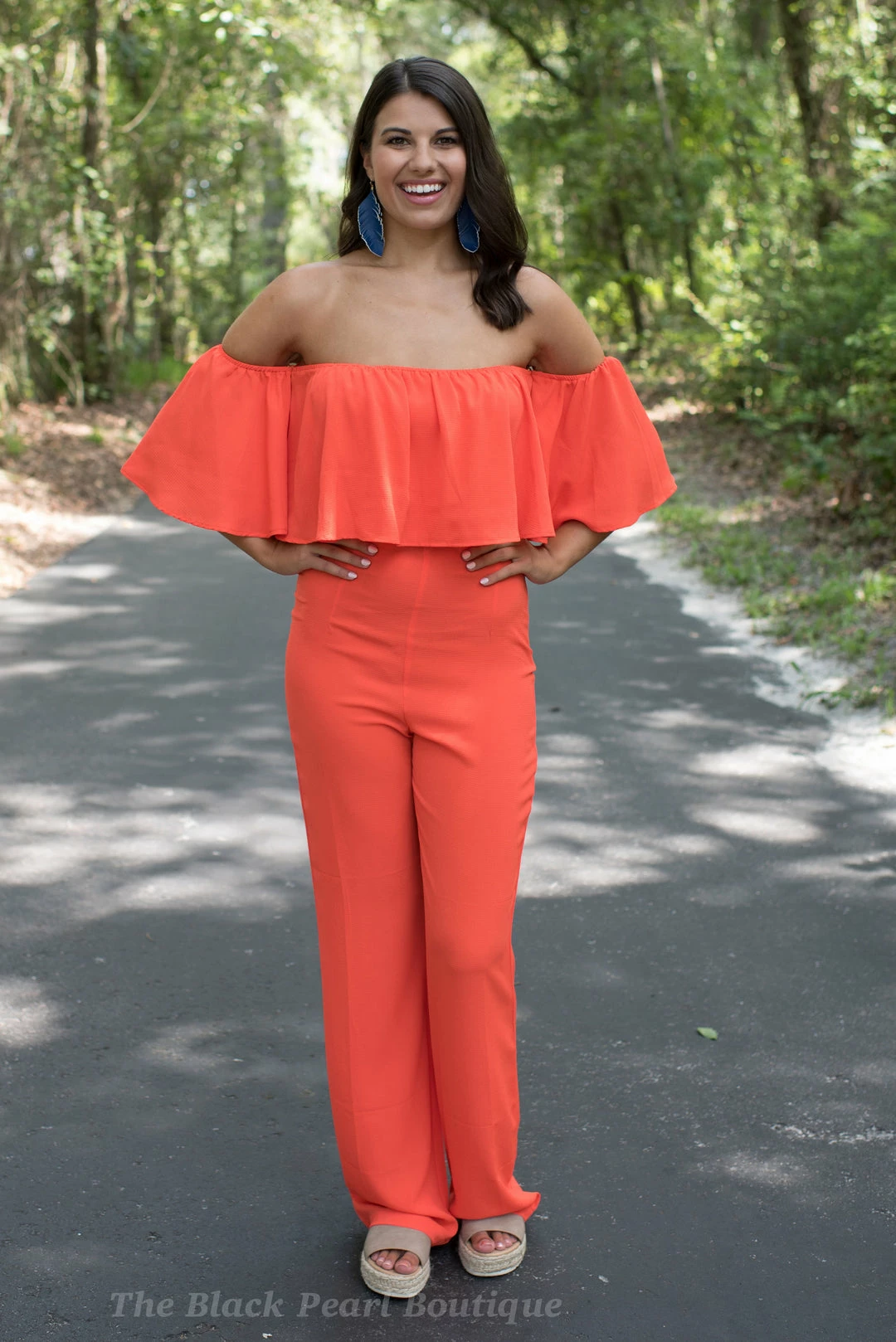 Hyfve Orange Off The Shoulder Jumpsuit Game Day! 1 Hyfve Orange Off The Shoulder Jumpsuit Game Day!