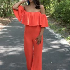 Hyfve Orange Off The Shoulder Jumpsuit Game Day! 11 Hyfve Orange Off The Shoulder Jumpsuit Game Day!