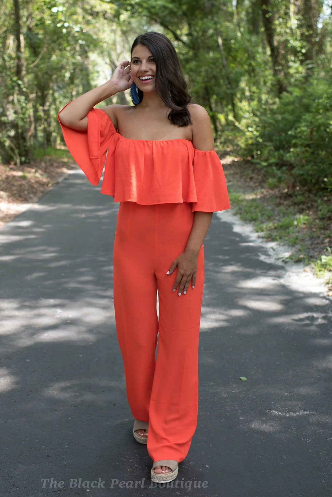 Hyfve Orange Off The Shoulder Jumpsuit Game Day! 5 Hyfve Orange Off The Shoulder Jumpsuit Game Day!