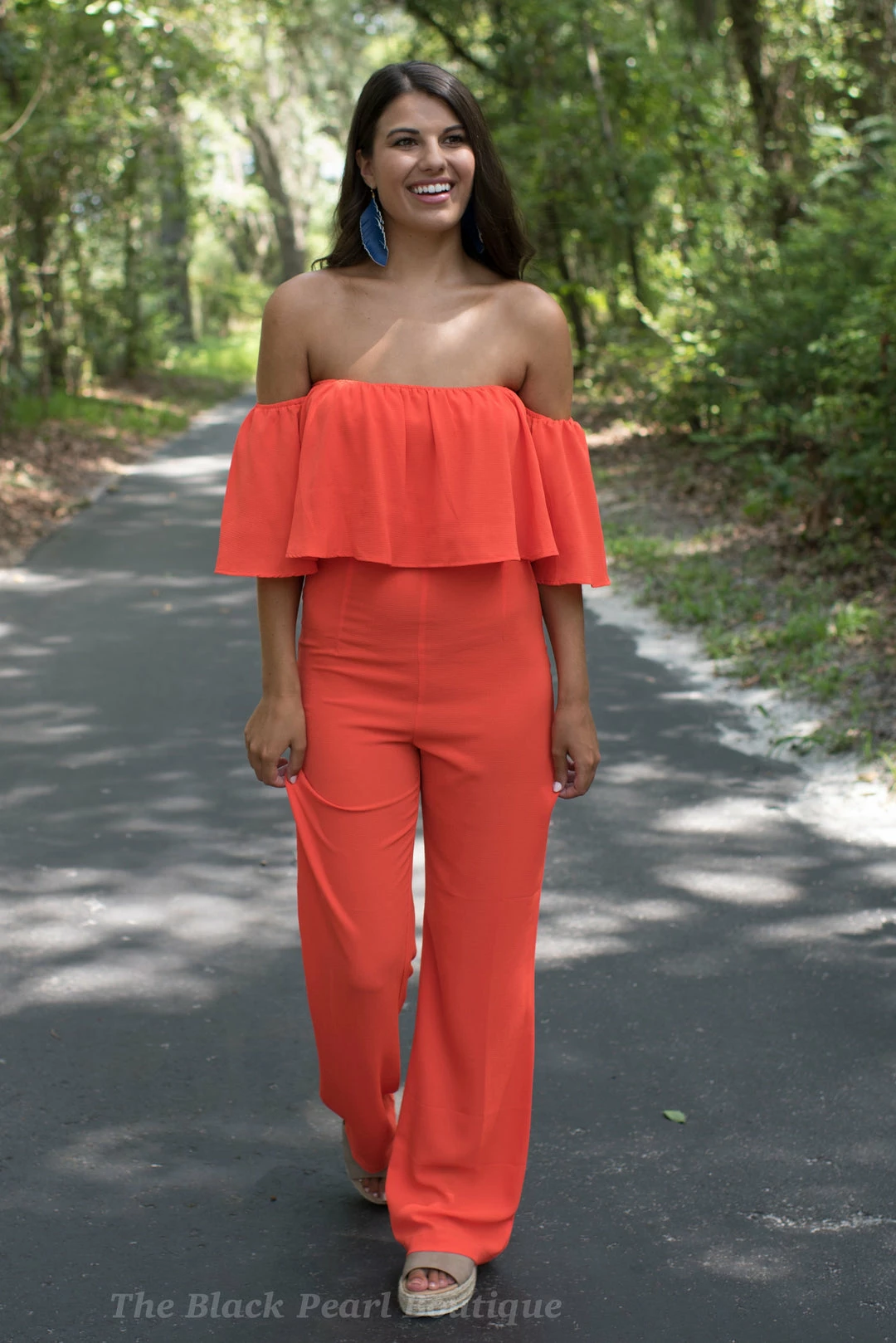Hyfve Orange Off The Shoulder Jumpsuit Game Day! 2 Hyfve Orange Off The Shoulder Jumpsuit Game Day!