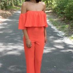 Hyfve Orange Off The Shoulder Jumpsuit Game Day! 12 Hyfve Orange Off The Shoulder Jumpsuit Game Day!