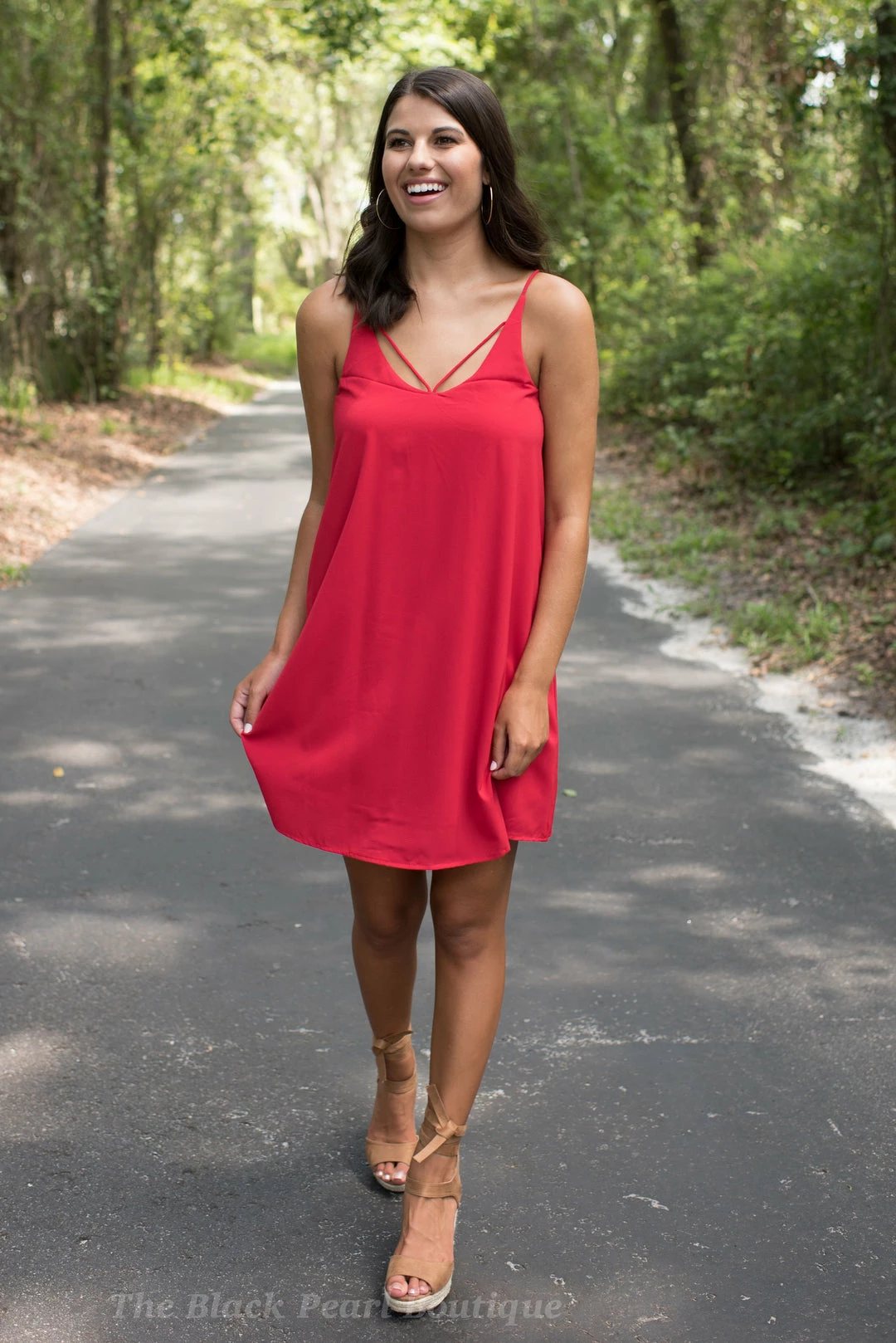 She And Sky Game Day! Red Spaghetti Strap Dress 5 She And Sky Game Day! Red Spaghetti Strap Dress