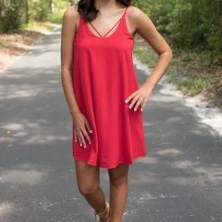 She And Sky Game Day! Red Spaghetti Strap Dress 11 She And Sky Game Day! Red Spaghetti Strap Dress
