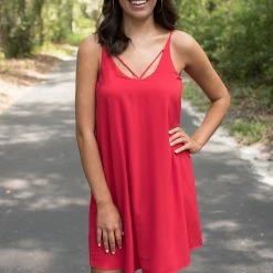 She And Sky Game Day! Red Spaghetti Strap Dress 8 She And Sky Game Day! Red Spaghetti Strap Dress