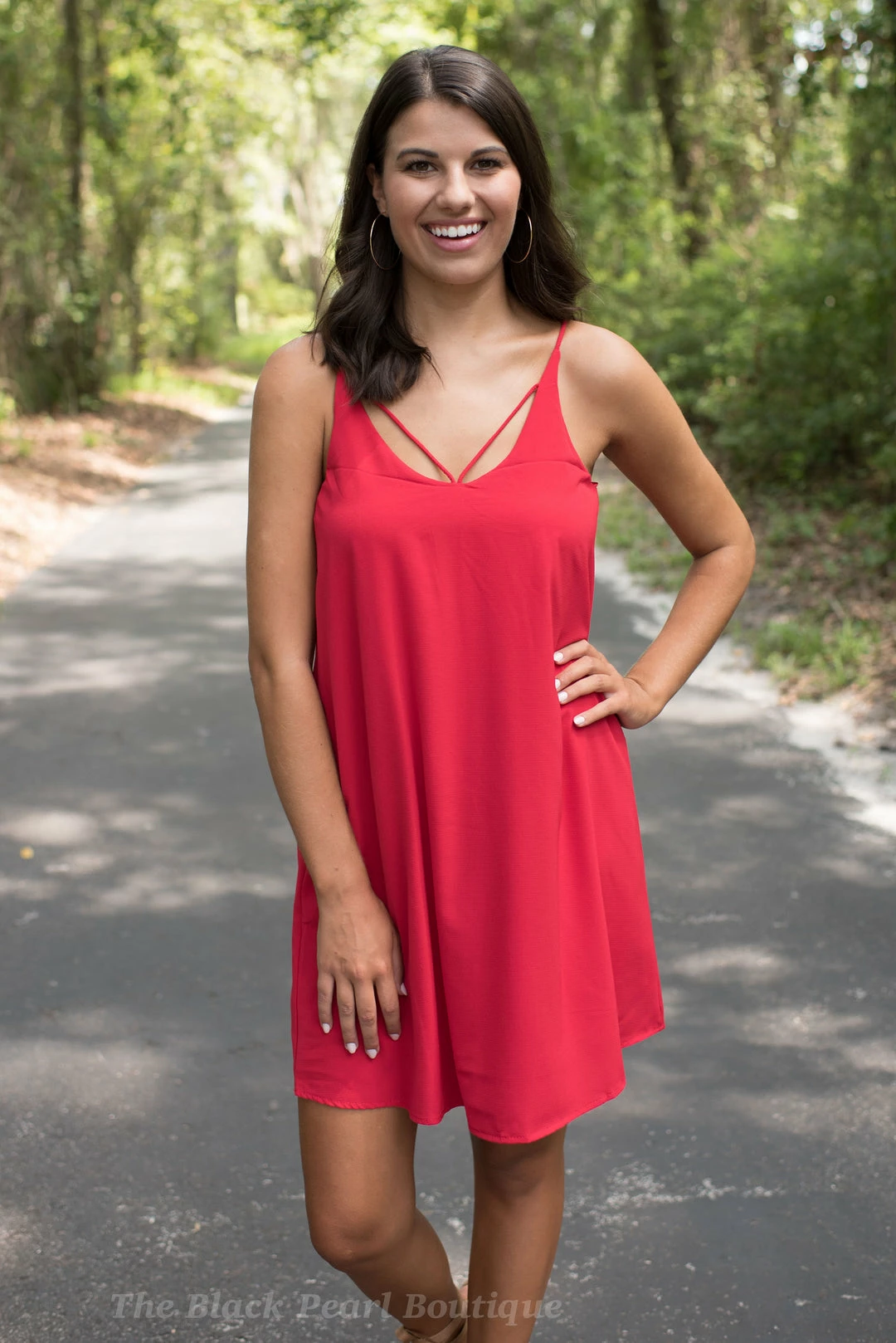 She And Sky Game Day! Red Spaghetti Strap Dress 3 She And Sky Game Day! Red Spaghetti Strap Dress