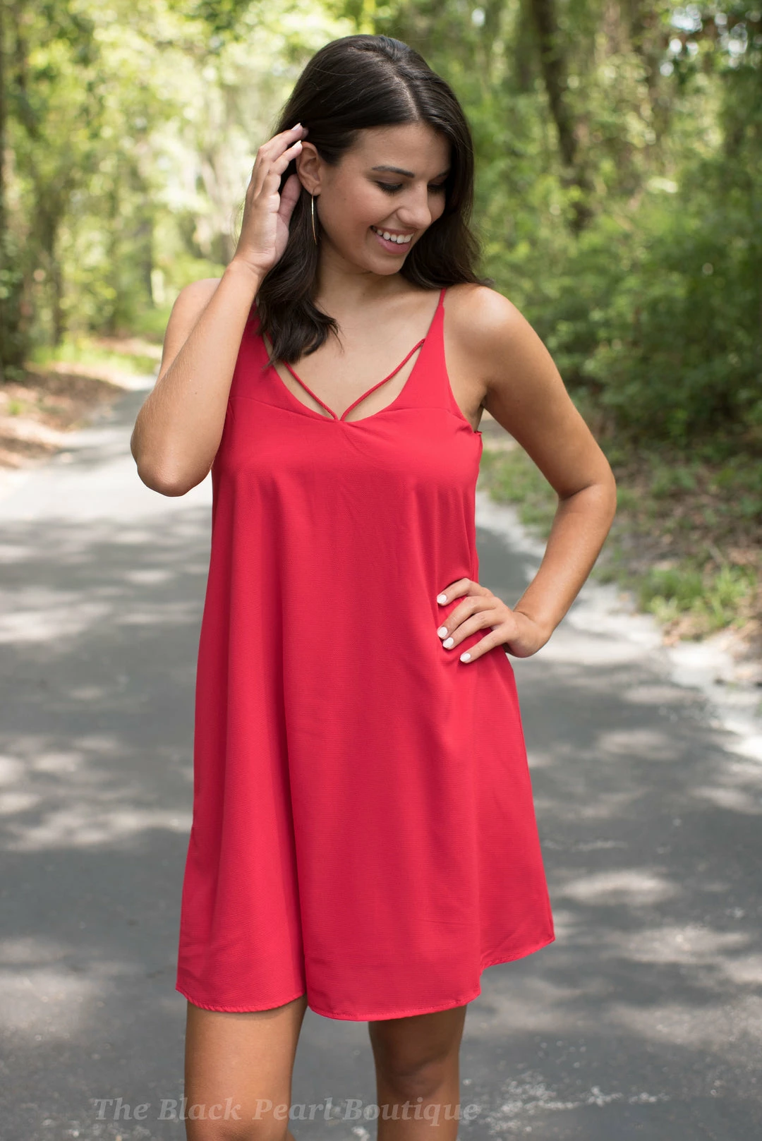 She And Sky Game Day! Red Spaghetti Strap Dress 1 She And Sky Game Day! Red Spaghetti Strap Dress
