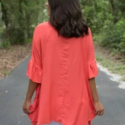 Vine & Love Orange Ruffled Button Down Top Game Day! 9 Vine & Love Orange Ruffled Button Down Top Game Day!