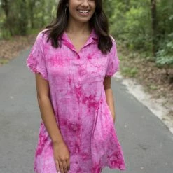 Blu Heaven Fuchsia Tie Dye Dress